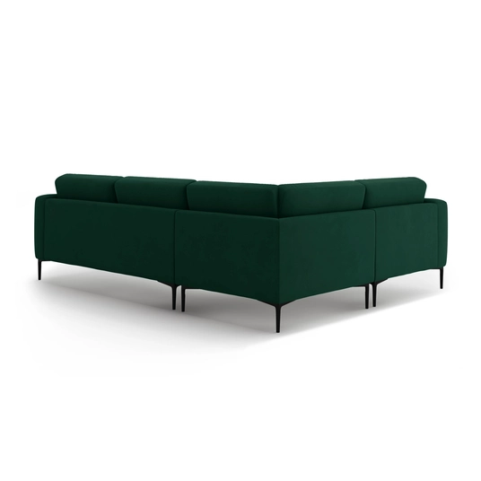Left Velvet Sofa, "Bemy", 4 Seats, 290x200x86, Bottle Green