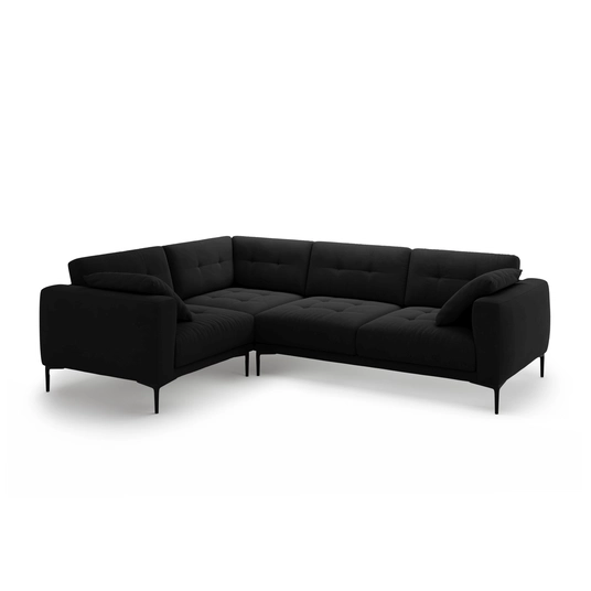 Left Velvet Sofa, "Bemy", 4 Seats, 290x200x86, Black