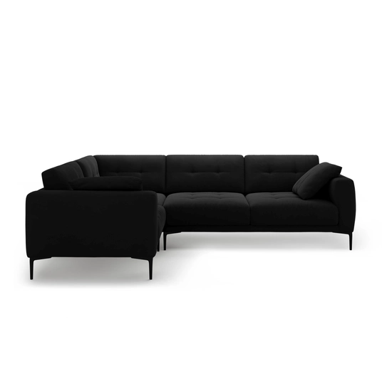 Left Velvet Sofa, "Bemy", 4 Seats, 290x200x86, Black
