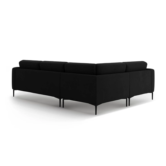 Left Velvet Sofa, "Bemy", 4 Seats, 290x200x86, Black