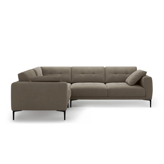 Left Velvet Sofa, "Bemy", 4 Seats, 290x200x86, Grey Brown