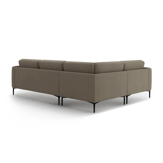 Left Velvet Sofa, "Bemy", 4 Seats, 290x200x86, Grey Brown