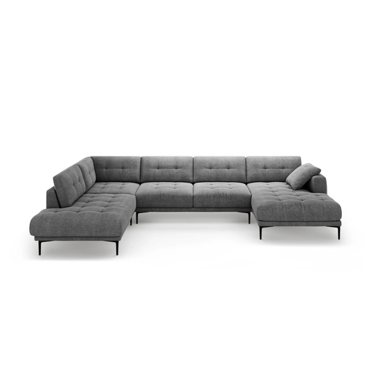 Panoramic Left Corner Sofa, "Bemy", 7 Seats, 373x240x86, Grey