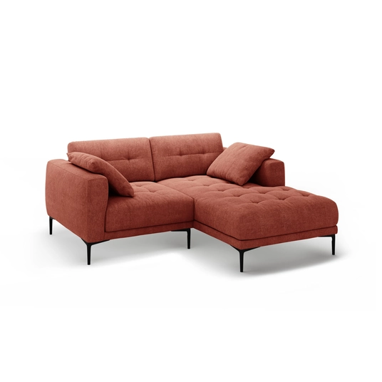 Right Corner Sofa, "Bemy", 2 Seats, 205x174x86, Coral