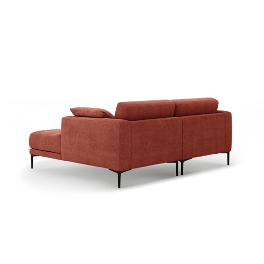Right Corner Sofa, "Bemy", 2 Seats, 205x174x86, Coral