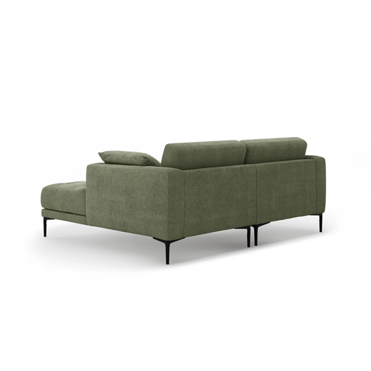 Right Corner Sofa, "Bemy", 2 Seats, 205x174x86, Dark Olive Green