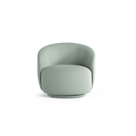 Swivel Boucle Armchair, "Letizia", 1 Seat, 86x83x76.5, Mint