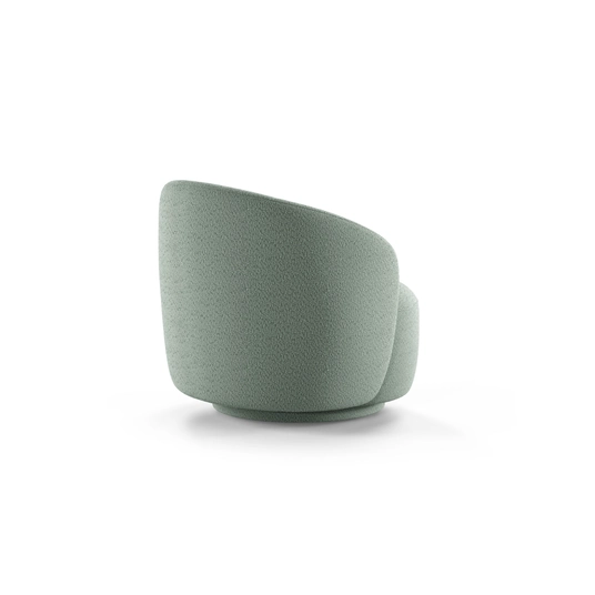 Swivel Boucle Armchair, "Letizia", 1 Seat, 86x83x76.5, Mint