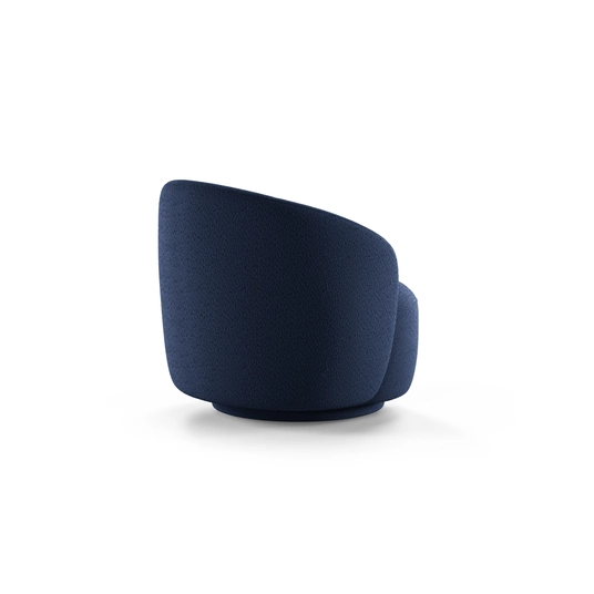 Swivel Boucle Armchair, "Letizia", 1 Seat, 86x83x76.5, Navy Blue