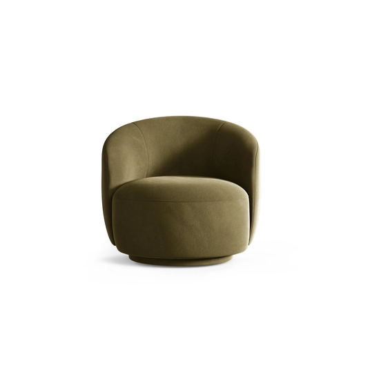 Swivel Velvet Armchair, "Letizia", 1 Seat, 86x83x76.5, Light Green