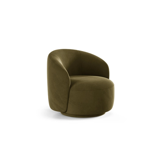Swivel Velvet Armchair, "Letizia", 1 Seat, 86x83x76.5, Light Green
