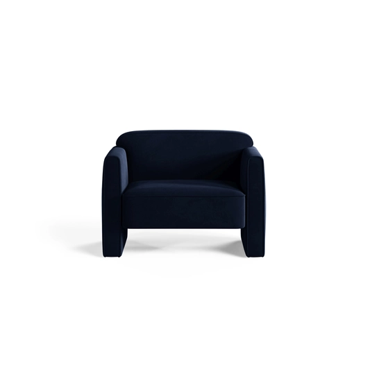 Velvet Armchair, "Abby", 1 Seat, 90x80x69, Royal Blue
