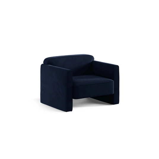 Velvet Armchair, "Abby", 1 Seat, 90x80x69, Royal Blue