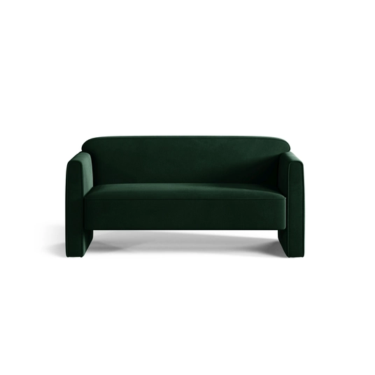 Velvet Sofa, "Abby", 2 Seats, 140x80x69, Bottle Green
