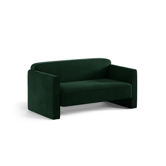Velvet Sofa, "Abby", 2 Seats, 140x80x69, Bottle Green