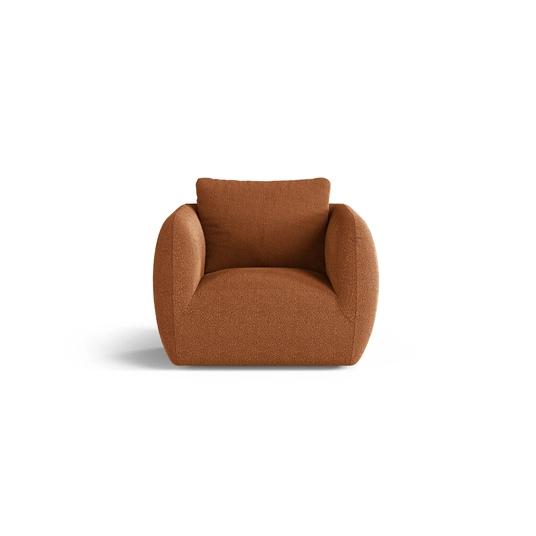 Boucle Armchair, "Iga", 1 Seat, 95.5x87x80, Terracotta