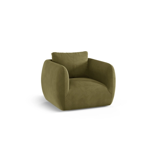 Velvet Armchair, "Iga", 1 Seat, 95.5x87x80, Light Green