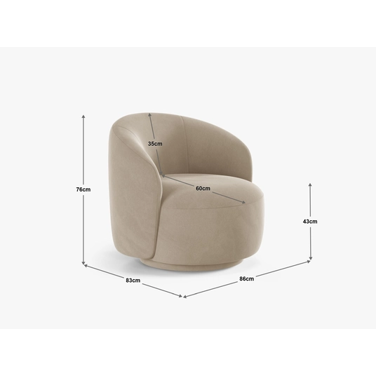 Armchair, "Iga", 1 Seat, 95.5x87x80, Auburn