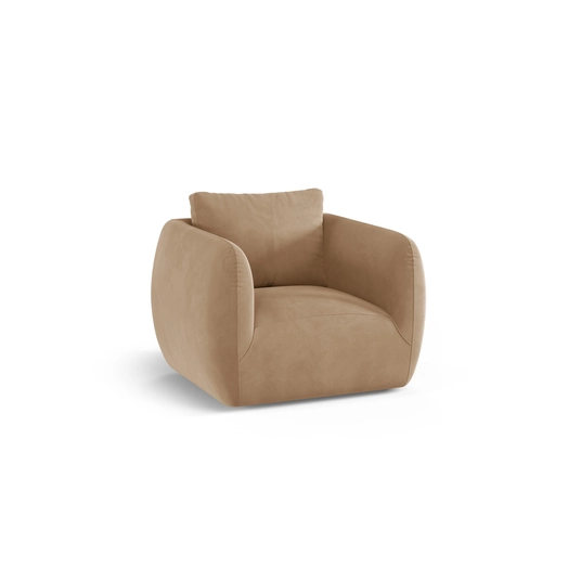Velvet Armchair, "Iga", 1 Seat, 95.5x87x80, Sand