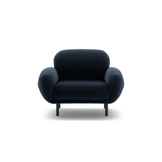 Velvet Armchair, "Poppy", 1 Seat, 90x72x82, Royal Blue