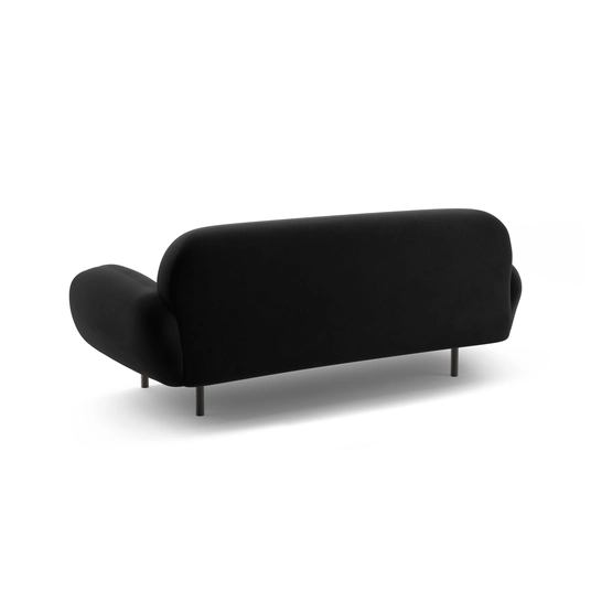 Velvet Sofa, "Poppy", 2 Seats, 178x72x82, Black