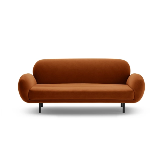 Velvet Sofa, "Poppy", 2 Seats, 178x72x82, Terracotta