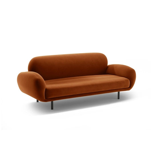 Velvet Sofa, "Poppy", 2 Seats, 178x72x82, Terracotta