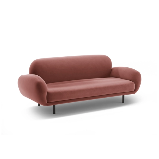 Velvet Sofa, "Poppy", 2 Seats, 178x72x82, Flamingo
