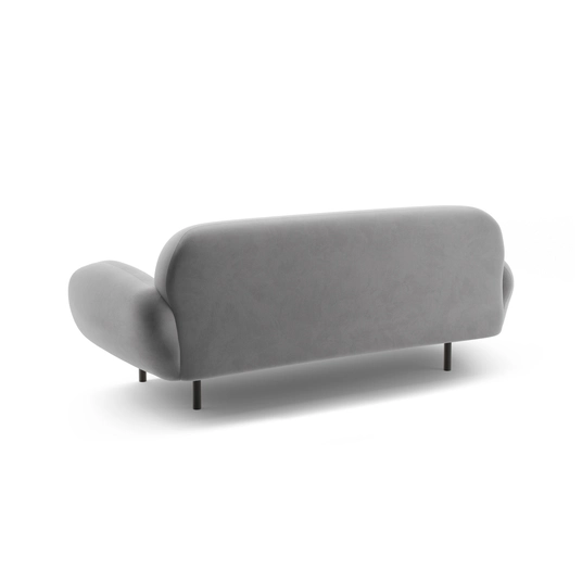 Velvet Sofa, "Poppy", 2 Seats, 178x72x82, Light Grey