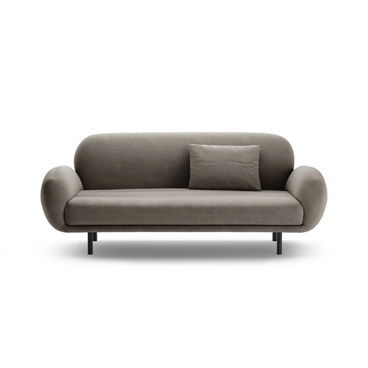 Boucle Sofa, "Poppy", 2 Seats, 178x72x82, Grey