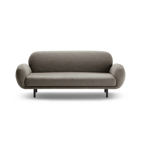 Boucle Sofa, "Poppy", 2 Seats, 178x72x82, Grey