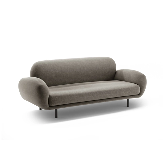 Boucle Sofa, "Poppy", 2 Seats, 178x72x82, Grey