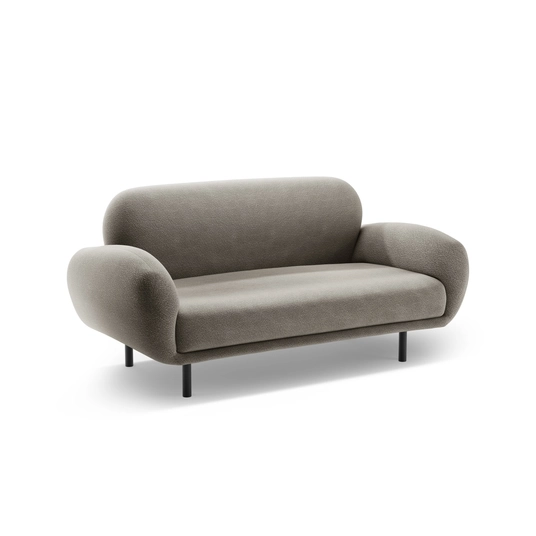 Boucle Sofa, "Poppy", 2 Seats, 148x72x82, Grey