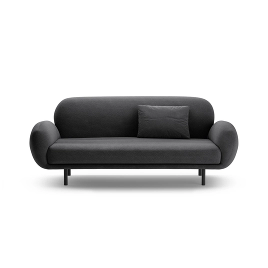 Boucle Sofa, "Poppy", 2 Seats, 178x72x82, Dark Grey