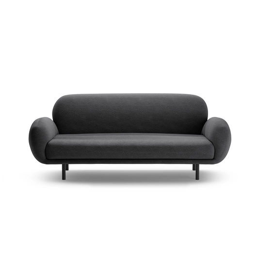 Boucle Sofa, "Poppy", 2 Seats, 178x72x82, Dark Grey