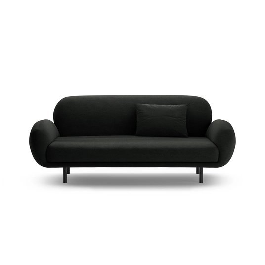 Boucle Sofa, "Poppy", 2 Seats, 178x72x82, Black