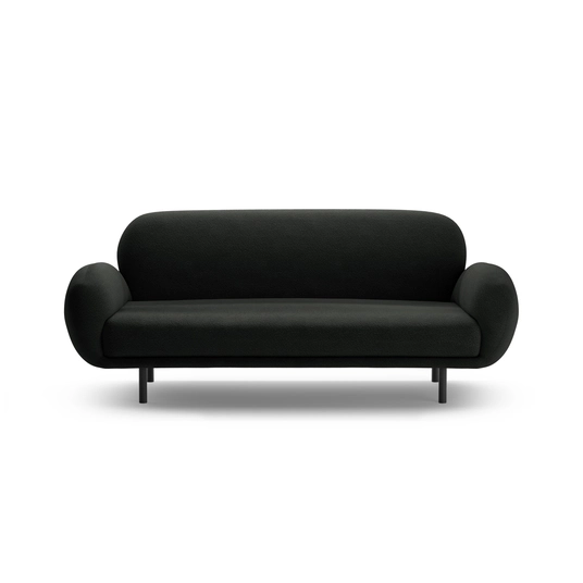 Boucle Sofa, "Poppy", 2 Seats, 178x72x82, Black