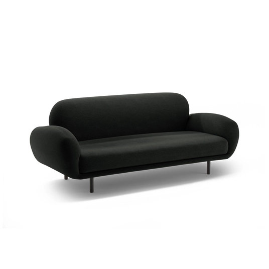 Boucle Sofa, "Poppy", 2 Seats, 178x72x82, Black