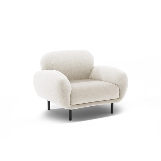 Boucle Armchair, "Poppy", 1 Seat, 90x72x82, White
