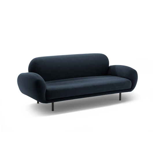 Boucle Sofa, "Poppy", 2 Seats, 178x72x82, Dark Blue