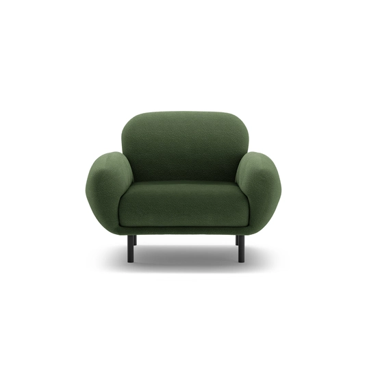 Boucle Armchair, "Poppy", 1 Seat, 90x72x82, Green