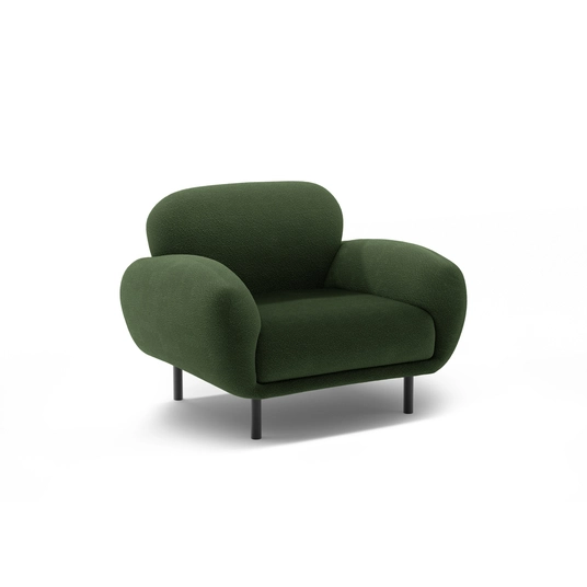 Boucle Armchair, "Poppy", 1 Seat, 90x72x82, Green