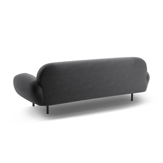Boucle Sofa, "Poppy", 3 Seats, 208x72x82, Dark Grey