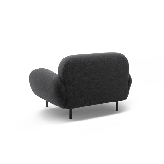 Boucle Armchair, "Poppy", 1 Seat, 90x72x82, Dark Grey