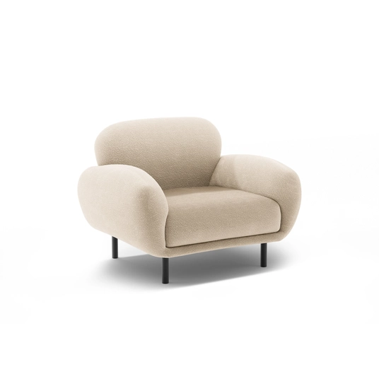 Boucle Armchair, "Poppy", 1 Seat, 90x72x82, Beige