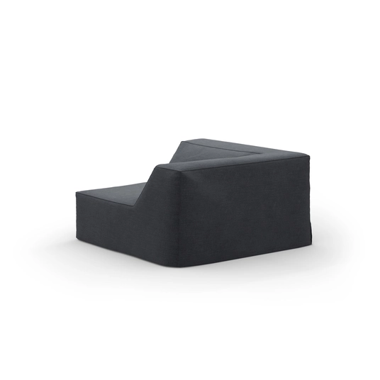 Corner Modul, "Jodie", 1 Seat, 102x102x70, Grey And Blue