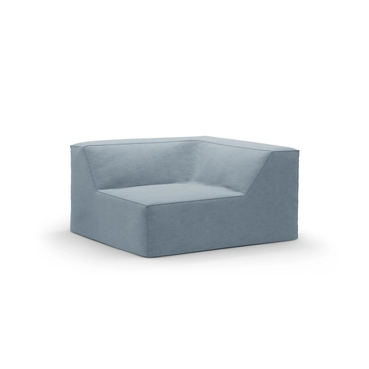 Corner Modul, "Jodie", 1 Seat, 102x102x70, Muted Blue