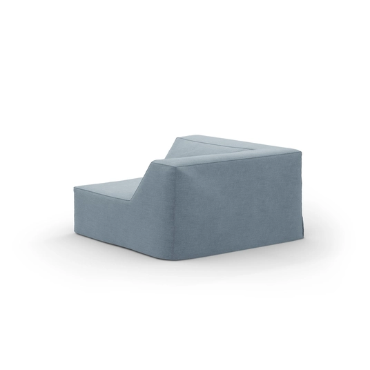 Corner Modul, "Jodie", 1 Seat, 102x102x70, Muted Blue