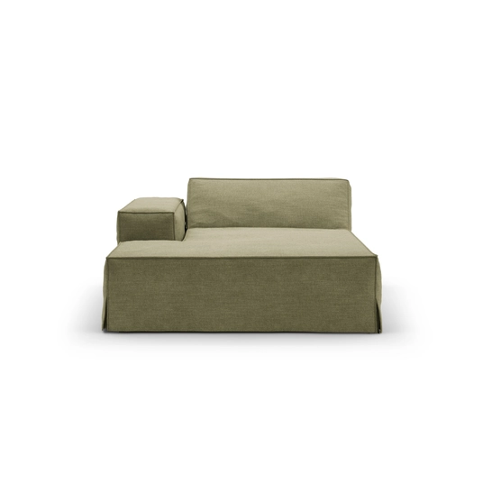 Chaise Longue Left, "Jodie", 1 Seat, 166x102x70, Light Green