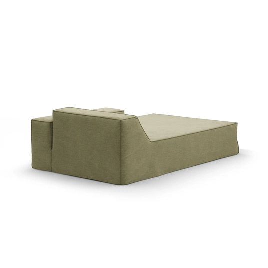 Chaise Longue Left, "Jodie", 1 Seat, 166x102x70, Light Green